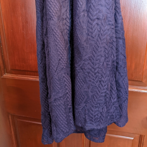 THEORY Dress Navy Summer Lace Crepe Halter Navy Blue Lined 10 - Picture 6 of 9